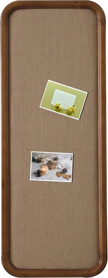SOFE Long Framed Bulletin Boards for Walls, 44 X 17 Inches Linen Pin Board, Farmhouse Photo Display Board, Large Home/Office Dorm Memo Board Organizer Wall Decorative, Vertical, 44.1" x 16.9"