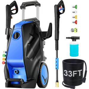 5000PSI Electric Pressure Washer with 33FT Hose 4.0GPM Power Washers Electric Powered Professional High Pressure Cleaner Machine, Foam Cannon, 4 Tips, powerwashers for Home Cars, Blue