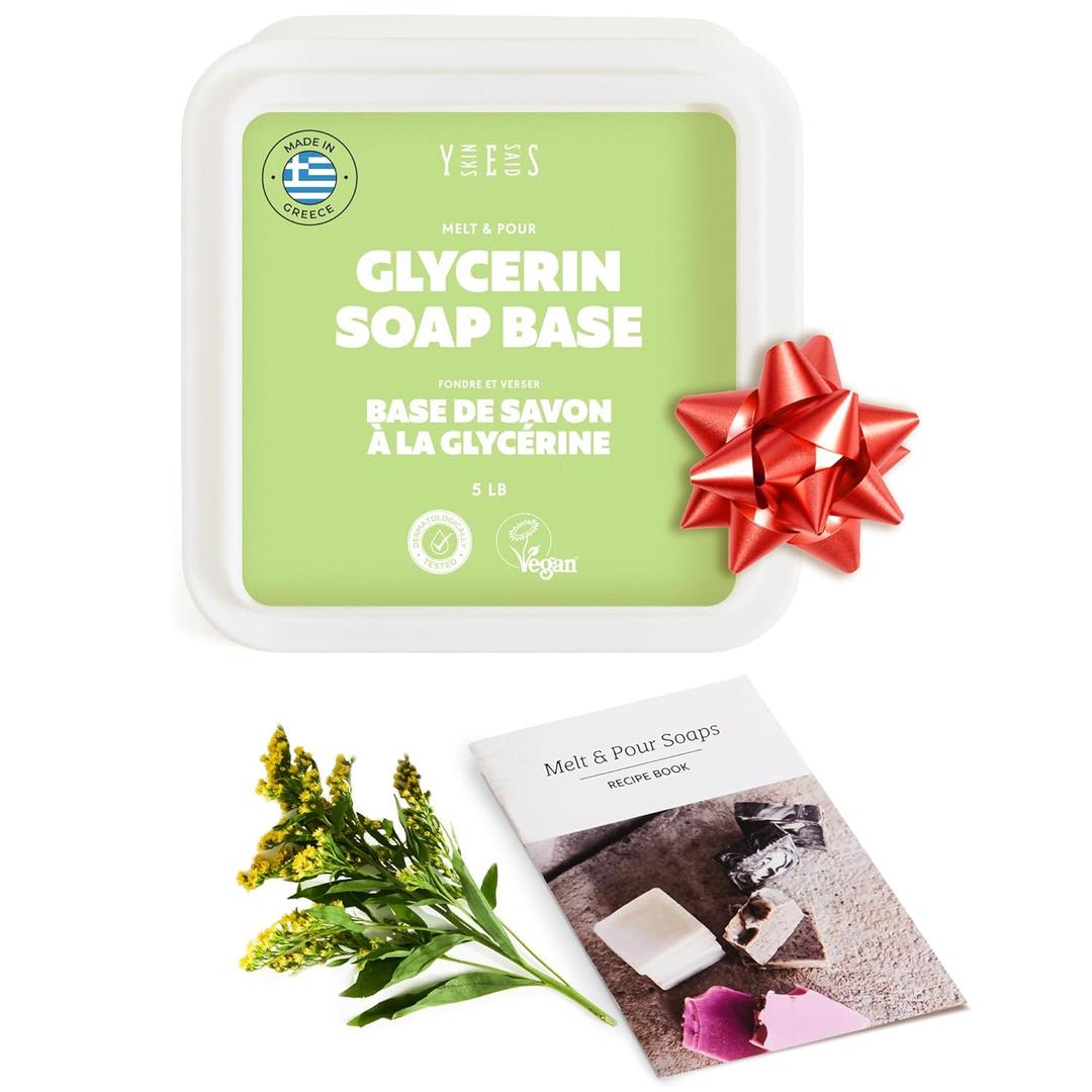 5 Lb Clear Glycerin Soap Base - Melt and Pour Soap Making Supplies - Glicerina para Hacer Jabones - Organic Without SLS/SLES, All Natural - Perfect for DIY Projects (80 Ounce (Pack of 1))