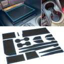 for Toyota Camry Accessories 2018-2024, Custom Cup Holder Insert, Center Console Liner Organizer Door Pocket Mats Pad (Blue Trim) - 16 Pcs Set