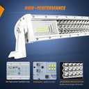 Nilight Marine LED Light Bar Navigation Lights 52 Inch Curved White Spot Flood Combo Ponton Boat Deck Dock Lighting for Night Fishing T-top Stern Yacht Sailboat Trucks Tractors