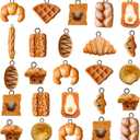 60-piece Handmade Simulation Bread Toast Charms - Resin Pendants for DIY Jewelry Making, Ideal for Earrings and Necklaces, Craft Supplies