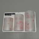 Flameless Flickering Glass Candles with Remote and Timer,Cherry Blossoms LED Battery Operated Real Wax Set of 3 Realistic Wick Electric Pillar Candles,Warm Fire(3 x 4, 5, 6 Inches) (Pink)