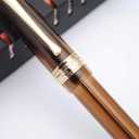 czxwyst 699 Negative Pressure Vaccum Filling Fountain Pen Original Box (Brown with Translucent Grip, Fine Nib 0.5mm)