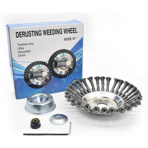 10 inch Steel Wire Wheel Brush Grass Trimmer Head Weed Cleaning Garden Cutter