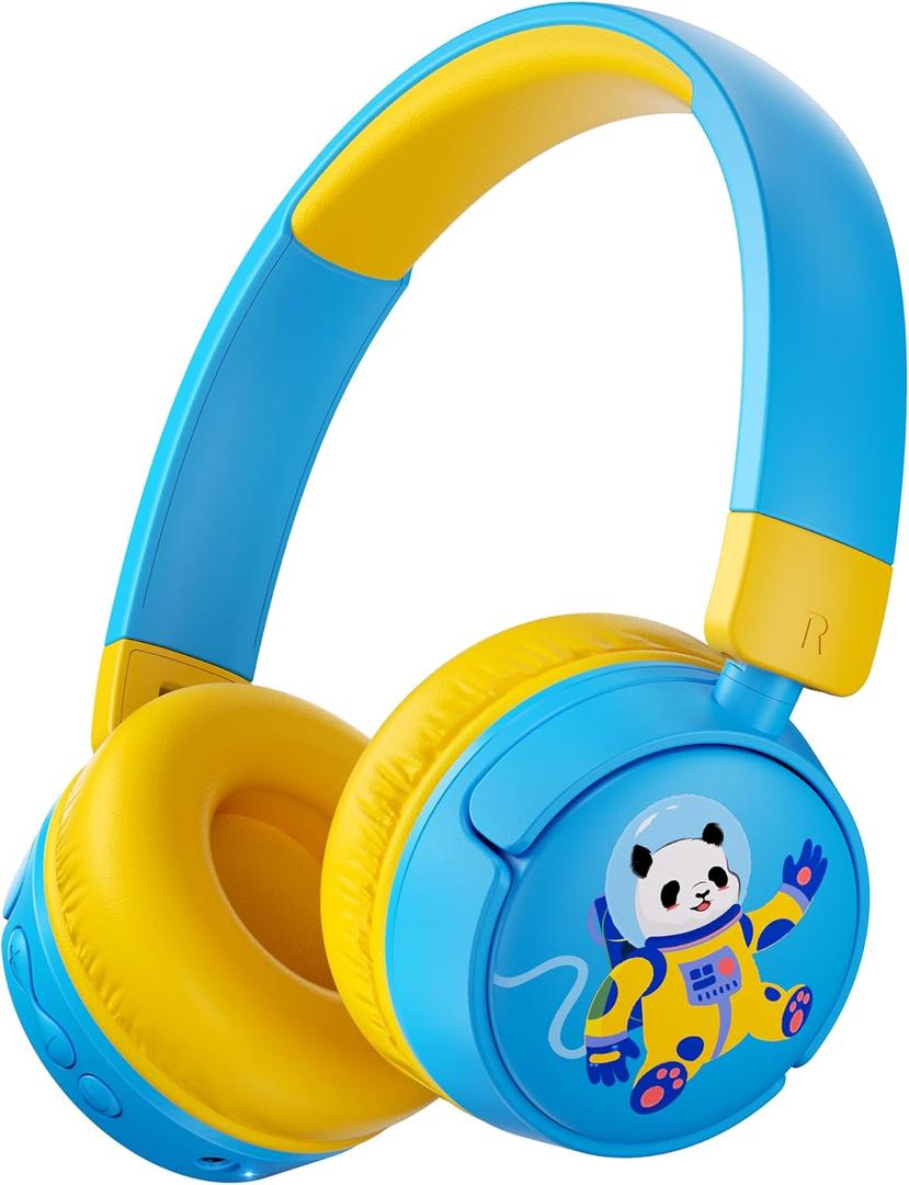 Kids Headphones Bluetooth for Boys, Toddler Headphones Wireless for School, 85/95dB Volume Limited, 50H Playtime, Bluetooth 6.0, Built in Mic, Fast Charging for Tablet, iPad, Cellphone