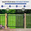 Egadis 4 ft. W Aluminum Deck Gate Kit for 36in. H Railing, Cuttable Black Textured AAMA2604 Powder-Coat Finish Outdoor Gate Kit with Latch and Auto-Closing Hinge for Deck, Patio, Garden, Yard, Porch