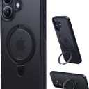 CASEKOO Ultra-Magnetic Stand for iPhone 17 Case [Military Drop Protection] [Compatible with MagSafe] Shockproof Translucent Slim Matte for iPhone 17 Case with Ring Holder 6.3 Inch, Black