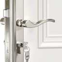 Storm Door Handle Complete Set, Fit Screen and Storm Door Handle Replacement Part with Lock Cylinder and Key, 2-1/2" Handle PZ, Polished Nickel