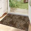 Leopard Rug 2x3 Washable Animal Print Rugs Non Slip Short Plush Ultra Soft Modern Entryway Rug for Indoor Entry Bedroom Bathroom