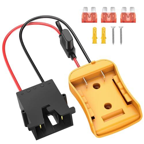for Power Wheel Adapter Compatible with Dewalt 20V Battery with Wire Harness Connector Compatible with 12 Volt Power Wheel, 12AWG Wire with 40A Fuse