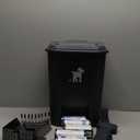 Dog Pooper Scooper, Dog Poop Trash Can Set with Removable Inner Bucket, Long Handle Rake, 150 Waste Bags, Easy Pick Up Poop Scooper, 20L Dog Poop Trash Bin for Small/Large Dog Families