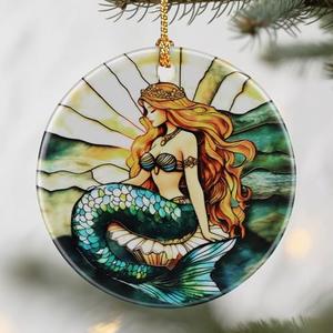 Mermaid Ornaments, Christmas Ornaments: Christmas Tree Decorations, Holiday Decor, Stocking Stuffers, Gift Ideas, Xmas Gift, Mermaid Lover Gifts & Gifts for Her Pack of 3
