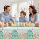 2 x Kelool Easter Decorations,3 Pack Easter Tablecloth 54 x 108 Inch,Plastic Table Cloth Disposable,Tablecloths Rectangular for Easters Party Decorations,Easters Eggs Table Cloth Cover,Green