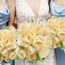 12 Bundles Fake Artificial Peonies Silk Flowers Fake Peony Bouquet Faux Peonies Flowers Bulk for Decoration Florals Arrangements Wedding Home Party Table (Champagne)