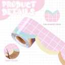 2 x Watersay 65ft Pink Grid Bulletin Board Border with Pastel Edges Pink Border for Bulletin Board Pastel Scalloped Trim Decor for Whiteboard Walls Windows Classroom Back to School