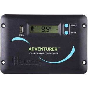 Renogy 30A 12V/24V PWM Solar Charge Controller with LCD Display Flush Mount Design Negative Ground, Compatible with Sealed, Gel, Flooded and Lithium Batteries, Adventurer 30A,black