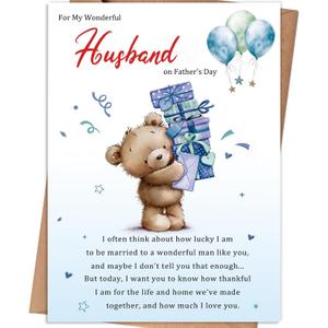 20 x Fathers Day Card Gifts for Husband, Father's Day Card Gifts for Husband from Wife, Fathers Day Card for Hubby, Fathers Day Decorations