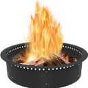 Koutemie Outdoor Smokeless Fire Pit Ring Liner 35-Inch Outer/31-Inch Inner Diameter, Heavy Duty Solid Metal Steel Round Firepit Rim Insert for Outside DIY Campfire Ring Above or In-Ground, Black