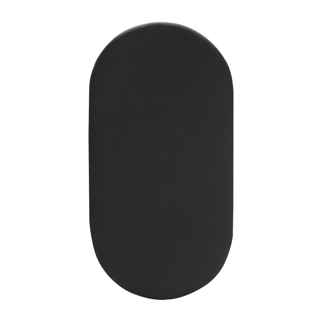 Pro Goleem Muslin Bassinet Sheet for Boys and Girls, Soft Breathable Fitted Cotton Baby Sheets Set for Oval Hourglass and Rectangular Bassinet Mattress, Neutral,1 Pack (Black)