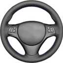 MEWANT Steering Wheel Cover for BMW E90 E91 E92 E93 E81 E82 E87 E88 / M3 E90 E92 E93 Hand Stitch Microfiber Leather (microfiber leather + M thread)