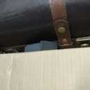 Vintage Style Faux Leather Storage Trunk with Leather Straps and Brass Studs, Dark Brown