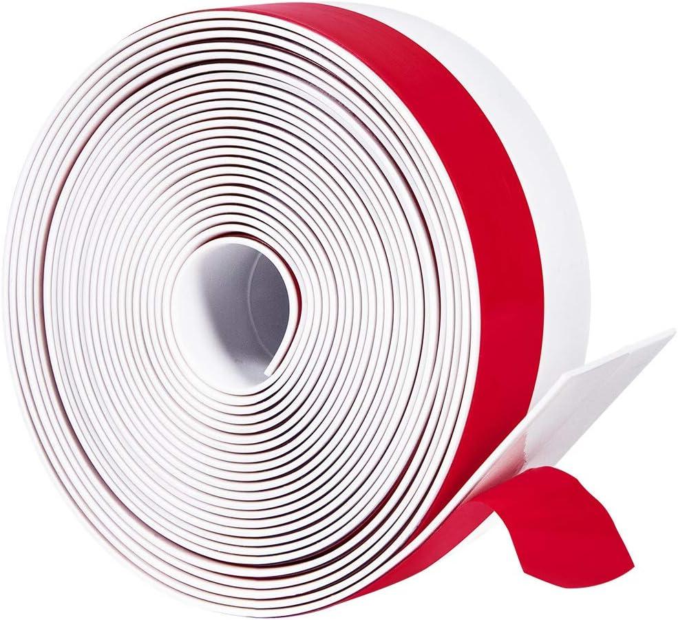 TORRAMI Wide Silicone Weather Stripping 3 inch Width 20 Feet Length, Draft Stopper Seal for Barn and Garage Door Under Bottom,Top, Sides, White