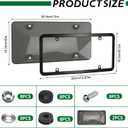 2 Pcs Clear License Plate Covers and Frames,Transparent License Plate Holders with Screws & Caps,Rust-Proof Auto Licenses Plates Protector Shields for Standard US Plates