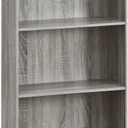 Furinno Basic 3-Tier Bookcase Storage Shelves, French Oak Grey