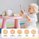 Baby Musical Instruments Set, Montessori Wooden Toys for Toddlers 3+, Neutral Colors Percussion Instruments with Xylophone, Maracas & Tambourine for Kids Preschool Educational and Birthday Gifts