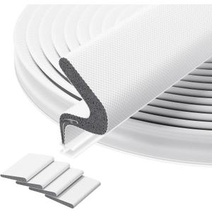 26FT Kerf Door Weather Stripping Door Seal Strip for Door Frame Soundproofing Exterior Door Insulation Strip (with 4 Door Corner Seals)