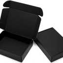 9x6.5x2 Inches Black Shipping Boxes 25 Pack - Corrugated Cardboard Mailing Box for Small Business, Tab Locking Literature Mailer Packaging Supplies for Packing Digest Size Book Gifts Craft