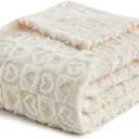 lifein Throw Blanket for Couch - Soft Heart Bed Throw Blanket, Fleece Cozy Blanket, Cute Fluffy Lightweight Blankets&Throws for Sofa,Chair,Home Decor,Woman(50x60in,Cream)