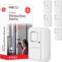 GE Personal Security Window and Door Alarm, 6 Pack, DIY Protection, Burglar Alert, Wireless Chime/Alarm, Easy Installation, Home Security, Ideal for Home, Garage, Apartment and More,White, 49721