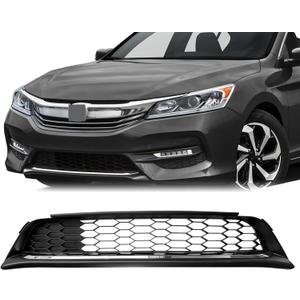 Front Bumper Lower Mesh Grille For 2016 2017 Honda Accord Sedan W Chrome Trim Lower Grill HO1036126 71152T2FA50