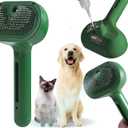 4 x Cat/Dog Deshedding Brush with Water Spray and Steamer - Grooming Tool for Shedding Hair Removal (Christmas Green)