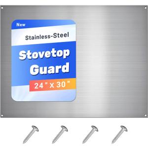 Stainless Steel Backsplash for Stove 24"x30" Stove Backsplash Protector for Wall Metal Range Splash for Kitchen Wall with Screw Included0.0276" Thick) (24"x30"-1 pc, 0.7mm Thick)