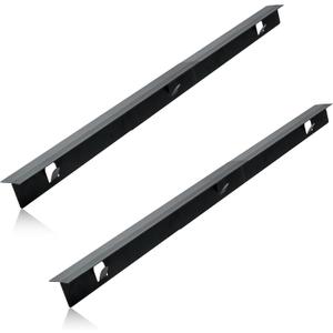 Stove Gap Covers Retractable - 4PCS Stainless Steel Kitchen Counter Gap Guards Range Trim Kit, Heat Resistant Backsplash Range Rear Filler, Adjustable Length 13.9" to 26.7" (Black)