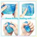 2 x Squeeze Stress Relief Cubes, Cube Stress Ball Slow Rise Ice Cube for Adult (Blue)