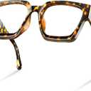 livho Oversized Eyewear Frame for Woman and Men - Rectangle Fashion Glasses for Computer, Chic Preppy Frame (*Coco Tortoise)
