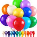 RUBFAC 120 Balloons Assorted Color 12 Inches Rainbow Latex Balloons, 12 Bright Color Party Balloons for Birthday Baby Shower Wedding Party Supplies Arch Garland Christmas Gifts