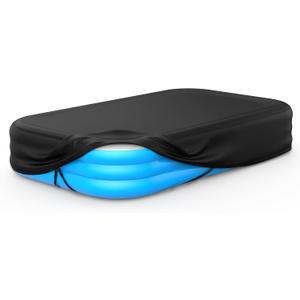 Rectangular Pool Cover for Inflatable Pool, Fits Blow Up Pool Size 90" L x 60" W, Built-in Elastic Band and Extra Buckle to Prevent Slipping, Rectangle Above Ground Swimming Pool Cover