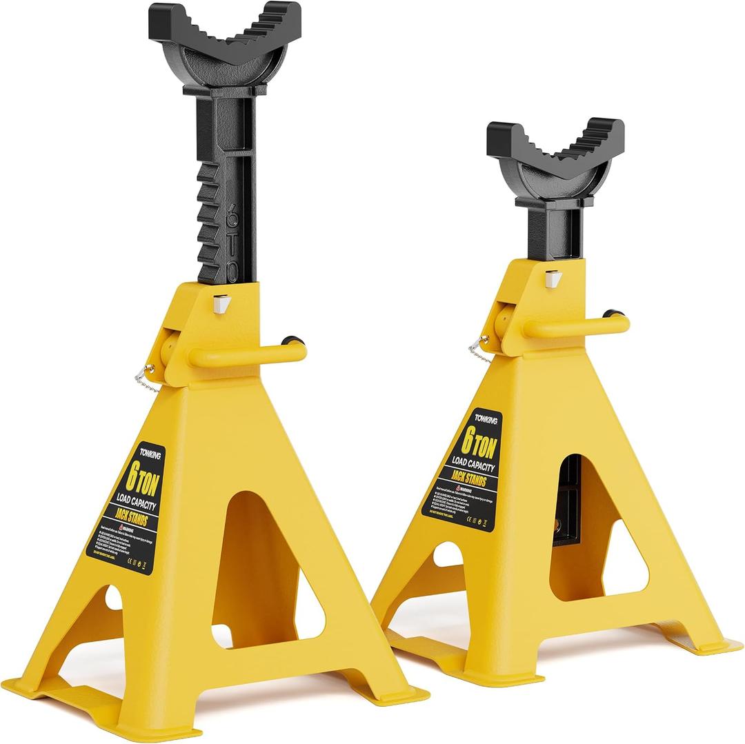 6Ton Steel Jack Stands,16-23in Adjust with Double Locking System