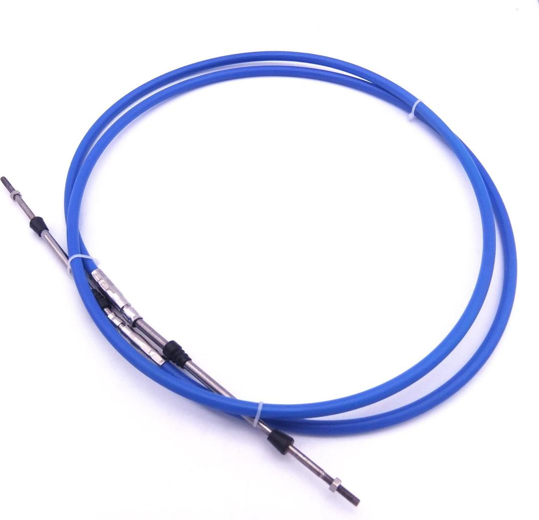 SouthMarine ABA-CABLE-08-GY Outboard Engine Remote Control Throttle Shift Cable 8ft for Yamaha Boat Motor Steering System 2.438m Blue, Universal Type 3300/33C
