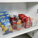 2pcs Clear Kitchen Storage Bins, pantry organizers and storage, Small Clear Containers for Organizing, Fridge Organizer, Cabinet Shelf Storage Bins (M+S)