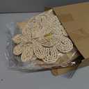 Chunful 7 Pcs Boho Wall Basket Decor Rattan Flower Wall Decor Nursery Daisy Flower Woven Macrame Hanging Flowers for Baby Kids Girls Farmhouse Bedrooms Living Rooms Kitchen Home(Light Beige Yellow)