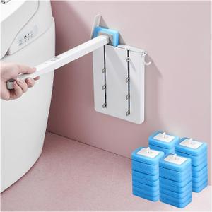 Bathroom Disposable Cleaning Kit, Brush, Cleaning System with 32 Disinfection Replacement Heads and Storage Boxes (Packaging May Vary, Actual Product Priority)