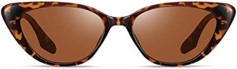 Fozono Retro Vintage Narrow Cat Eye Sunglasses for Women 90s Small Chic Style Trendy Sunnies UV400 Protection FZN7514