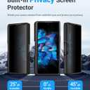 BERFY for Z Fold 7 Case with Privacy Screen Protector, [Anti Spy] Hidden Kickstand & Slide Camera Cover & Hinge Protective, Full Body Shockproof Phone Case for Samsung Galaxy Z Fold 7, Black Stylus