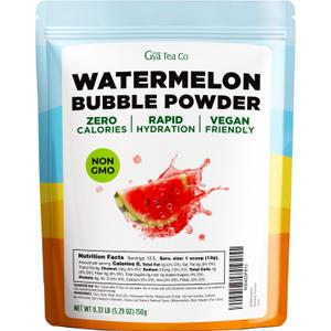 Gya Tea Co Watermelon Electrolyte Bubble Powder (5.29 oz) - Fizzy Watermelon Powder Drink for Hydration - No Sugar, Keto Friendly, Vegan, Non-GMO